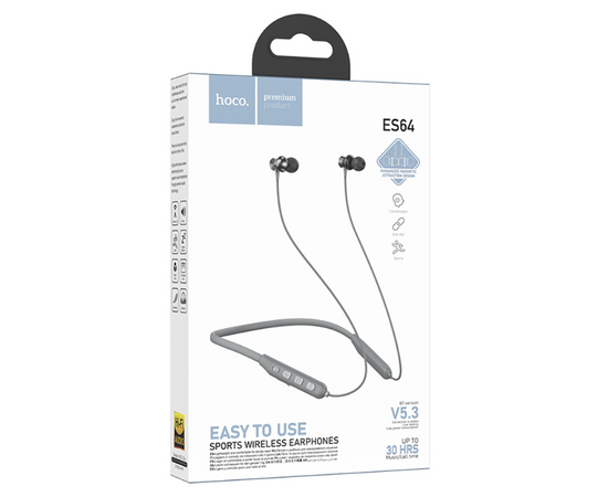  Bluetooth-наушники вакуумные с дугой Hoco ES64 Easy Sound (Grey) 