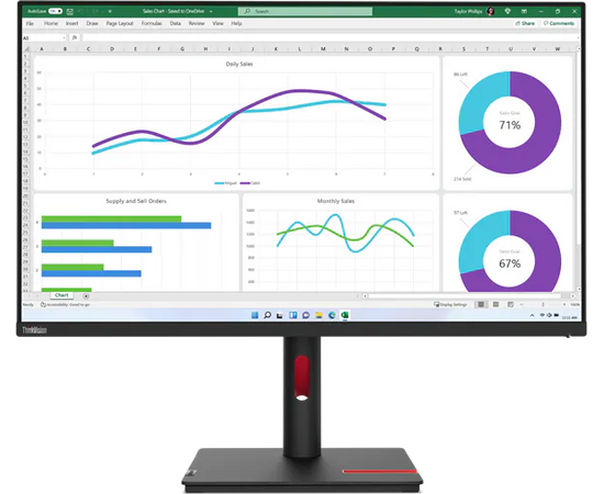  Монитор LENOVO T32H-30 (63D3GAT1EU) 31.5" Cенсорный экран нет/IPS/2560x1440 16:9/1000:1/да/14 кг 