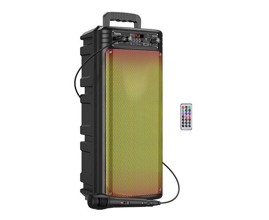  Колонка Bluetooth 5.0 2*10W 2200mAh с проводным микрофоном Hoco BS52 (Black) 