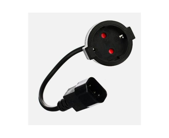  Кабель-переходник VCOM CE002-CU0.75-0.15M UPS-розетка (IE-320 C14 to Socket Type-F) 3Gx0,75mm VDE (04895182274068) 