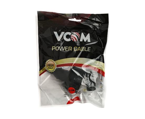  Кабель-переходник VCOM CE002-CU0.75-0.15M UPS-розетка (IE-320 C14 to Socket Type-F) 3Gx0,75mm VDE (04895182274068) 
