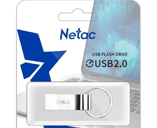  Флеш Диск Netac U275 4Gb <NT03U275N-004G-20SL>, USB2.0, с кольцом, металлическая 