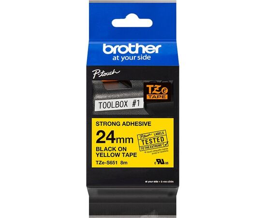  Картридж ленточный Brother TZES651 черный на желтом 24x8 для Brother P-Touch 