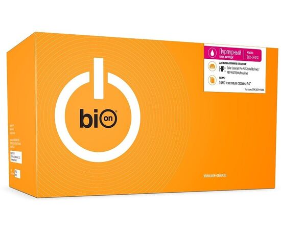  Картридж Bion CF413X пурпурный для HP Color Laserjet Pro M452dw/452dn/452nw/MFP M477fdn/M477fnw/M477dw (5000 стр.) с чипом 