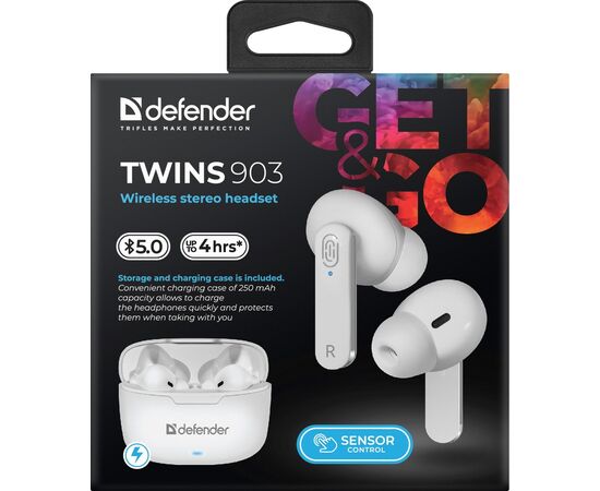 Гарнитура Defender Twins 903 white 63903 