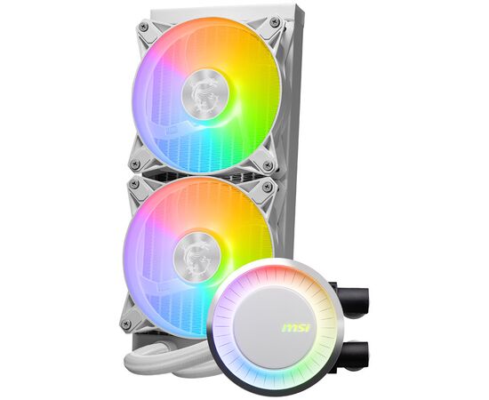 СВО MSI Mag CoreLiquid E240 White (306-7ZW5E27-C24) 2x ARGB Fan, ARGB Block, Color Box, Pallet packing 