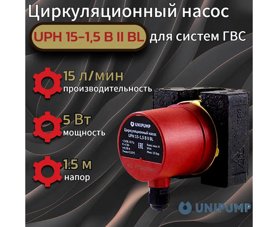  Циркуляционный насос Unipump UPH 15-1.5 B II BL 