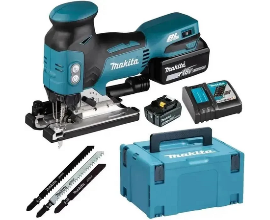  Лобзик Makita DJV181RTJ +3пил. 3500ходов/мин от аккумулятора (кейс в комплекте) 