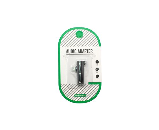  Адаптер USB Lightning(M) на Jack 3.5 мм(F)+Lightning(F) чёрный, блистер 