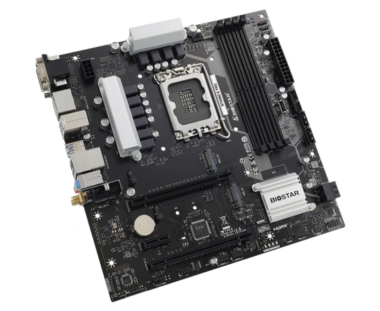  MB s1700 BIOSTAR B760MZ-E Pro Intel B760, 4xDDR5-4800 МГц, 2xPCI-Ex16, 2xM.2, Micro-ATX 