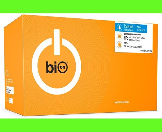  Картридж Bion BCR-W2071A для HP Color Laser 150a/150w/150nw, MFP 178nw/179fnw (700 стр.) Голубой, с чипом 
