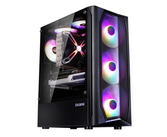  Корпус ZALMAN Miditower N4 (2xUSB + USB 3.0, 2xAudio, (3x120мм + 3x140мм) FAN, боковое окно, ATX, без БП) 