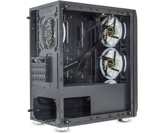  Корпус ExeGate Mistery R3 EX294383RUS Minitower (mATX, без БП, 2*USB+1*USB3.0, аудио, черный, 4 вент. 12см с RGB подсветкой) 