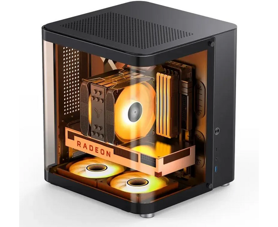  Корпус Jonsbo TK-1 2.0 Black без БП, mini-ITX, micro-ATX, черный 
