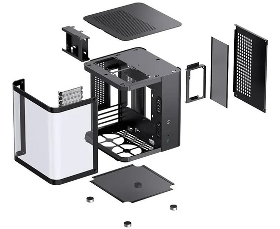  Корпус Jonsbo TK-1 2.0 Black без БП, mini-ITX, micro-ATX, черный 