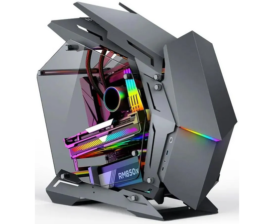  Корпус JONSBO MOD-3 Mini Gray без БП, боковые панели из закаленного стекла, mini-ITX, micro-ATX, серебристый 