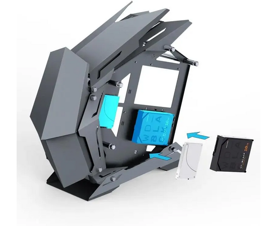  Корпус JONSBO MOD-3 Mini Gray без БП, боковые панели из закаленного стекла, mini-ITX, micro-ATX, серебристый 