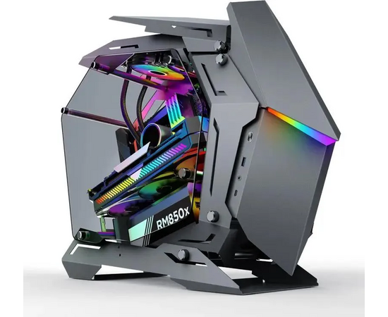  Корпус JONSBO MOD-3 Mini Gray без БП, боковые панели из закаленного стекла, mini-ITX, micro-ATX, серебристый 