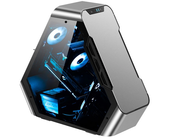 Корпус Jonsbo TR03-A Silver без БП, боковые панели из закаленного стекла, mini-ITX, micro-ATX, ATX, серебристый 