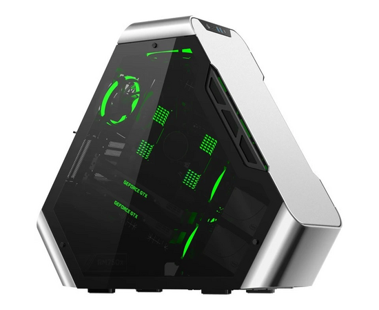 Корпус Jonsbo TR03-A Silver без БП, боковые панели из закаленного стекла, mini-ITX, micro-ATX, ATX, серебристый 