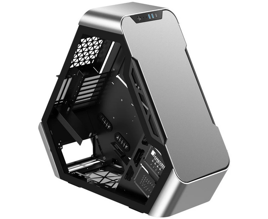  Корпус Jonsbo TR03-A Silver без БП, боковые панели из закаленного стекла, mini-ITX, micro-ATX, ATX, серебристый 