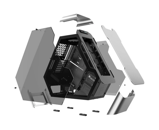  Корпус Jonsbo TR03-A Silver без БП, боковые панели из закаленного стекла, mini-ITX, micro-ATX, ATX, серебристый 