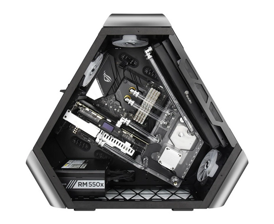  Корпус Jonsbo TR03-A Silver без БП, боковые панели из закаленного стекла, mini-ITX, micro-ATX, ATX, серебристый 