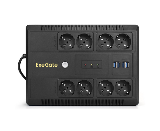 ИБП ExeGate Neo NNB-600.LED.AVR.8SH.CH (EX293853RUS) 600VA/360W Black 