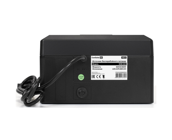  ИБП ExeGate Neo NNB-600.LED.AVR.8SH.CH (EX293853RUS) 600VA/360W Black 