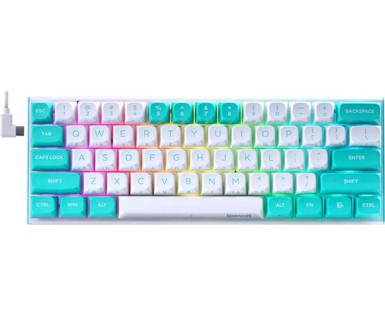  Клавиатура Redragon Fidd (72187) бирюзовый/белый 