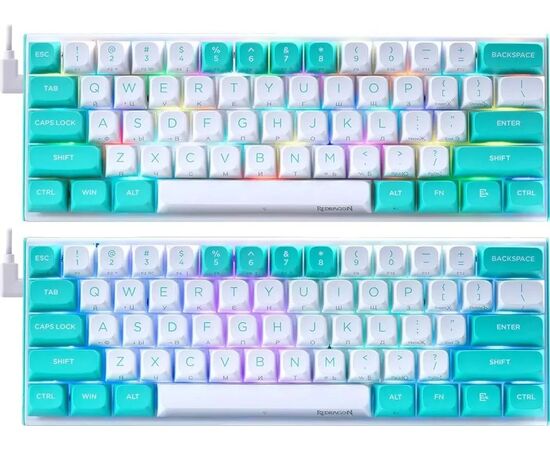  Клавиатура Redragon Fidd (72187) бирюзовый/белый 