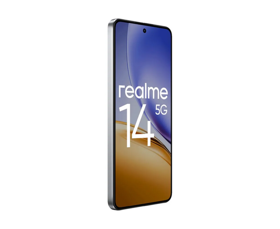  Смартфон Realme 14 5G 12/256Gb серебристый 3G 4G 2Sim 6.67" 1080x2400 Android 15 50Mpix 802.11 a/b/g/n/ac/ax NFC GPS GSM900 